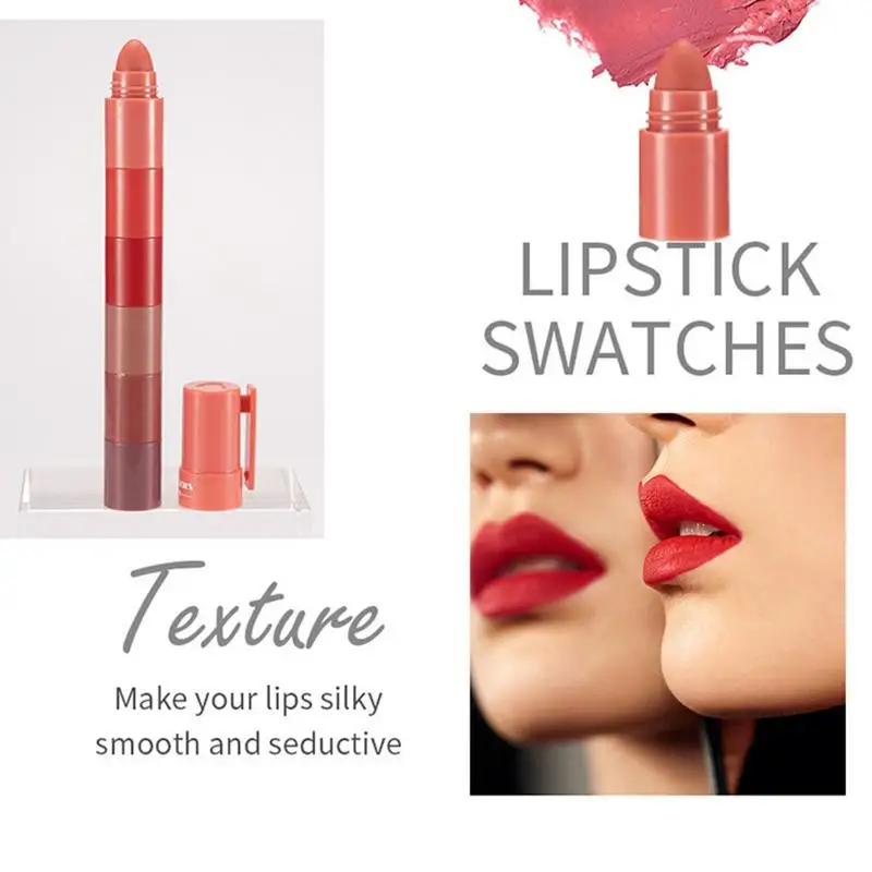 Long Lasting Lipstick 6 In 1Matte Lipstick For Women Long Lasting Waterproof Velvet Lip Makeup Gift Sets For Girls And Women