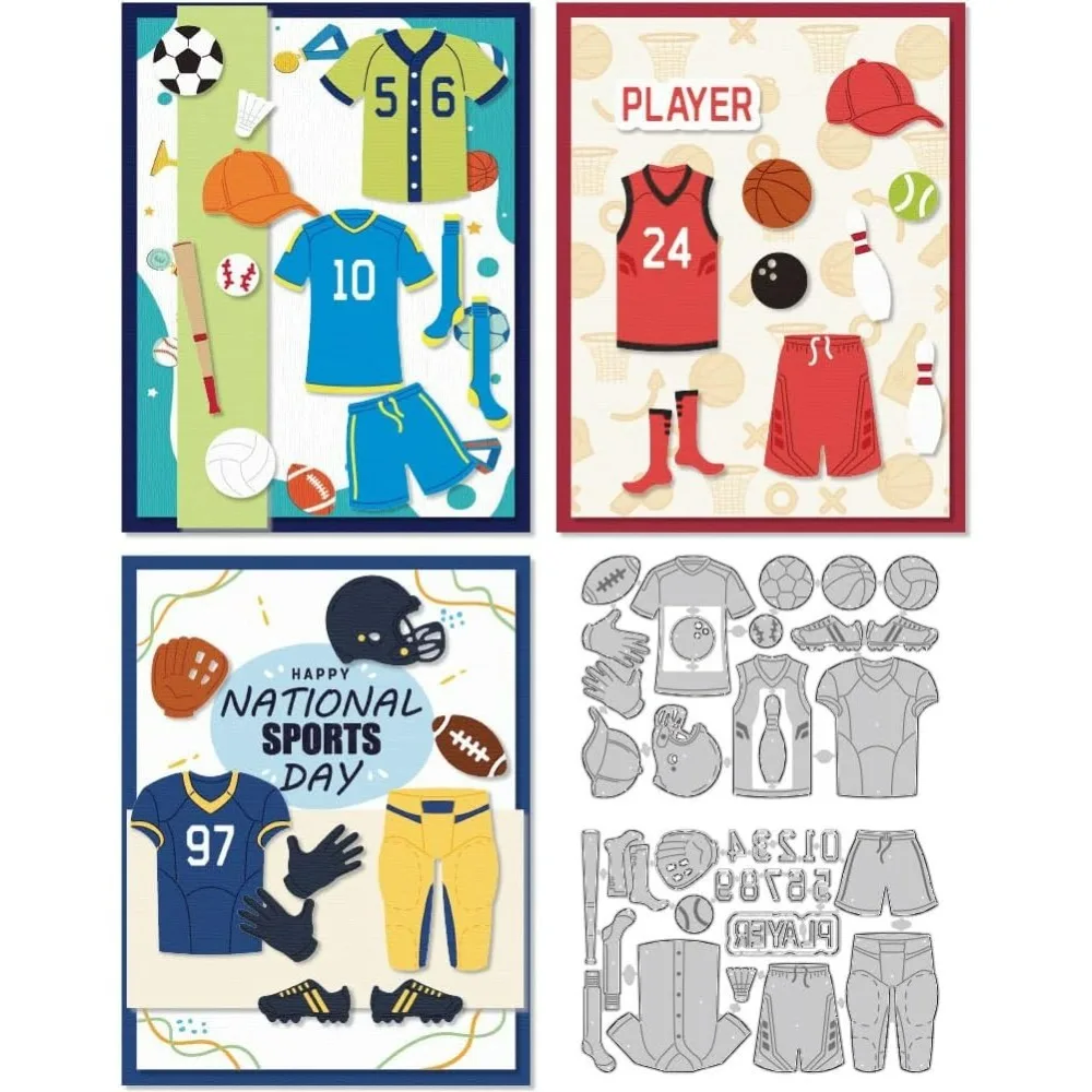 Sport-Trikots, Stanzformen für die Kartenherstellung, Karbonstahl, Basketball, Fußball, Baseball, Stanzformen, Stanzformen, Scrapbooking, Prägung