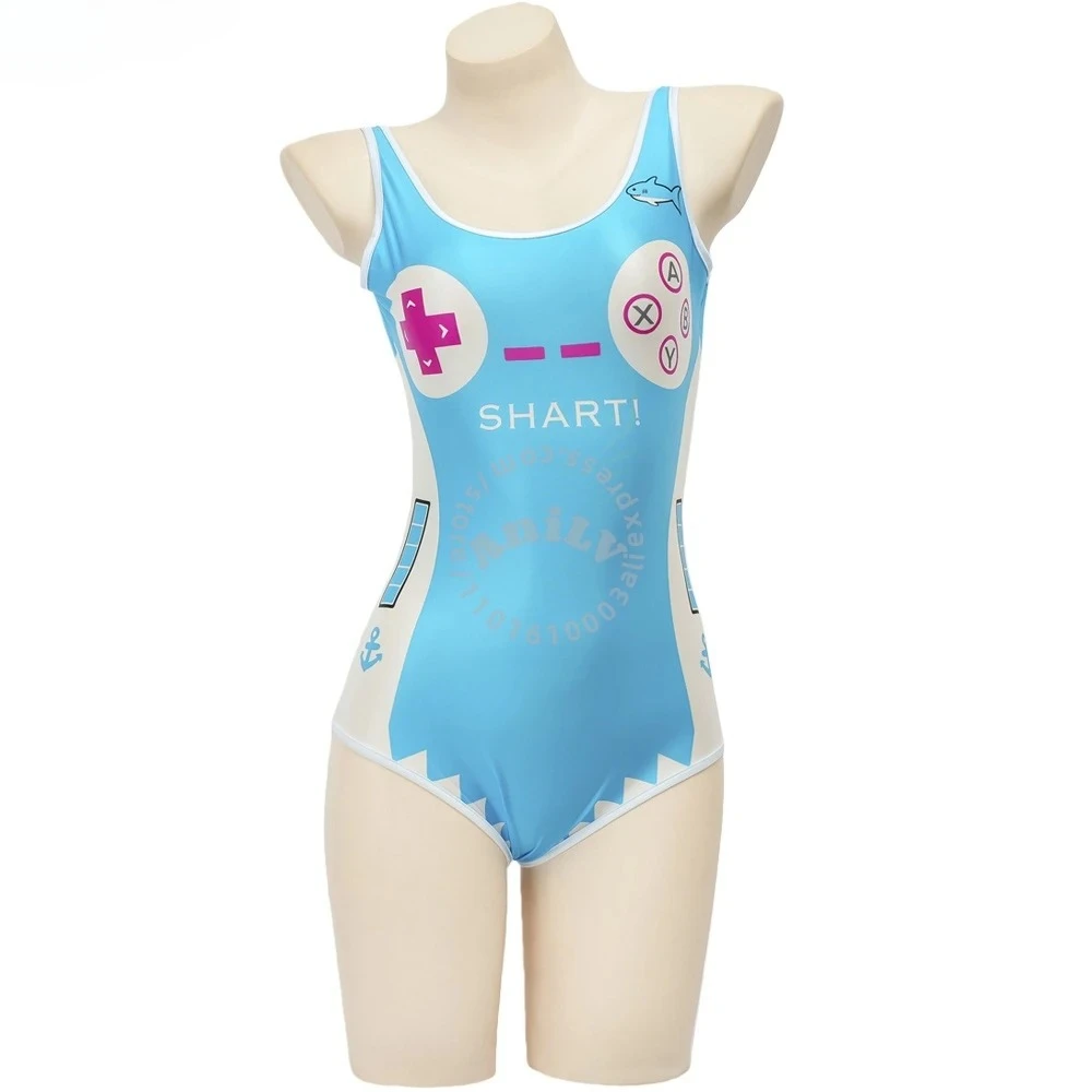 

Anime Girl Game Controller Bodysuit Swimsuit Swimwear Cosplay Costume Women Underwear Japanese Student Role Play Nightwear