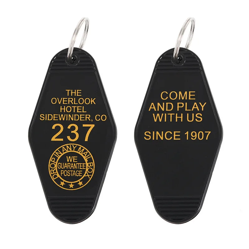 100PCS Custom Logo Free 33colors Plastics Hotel Motel Movie Key Chains DIY Tag Pendant Keychain Keyring Mail Box Gifts
