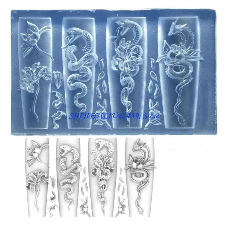 

E21F Flexible Silicone Carving Flower Art Mold for Crafting Intricate Floral Designs in DIY Projects