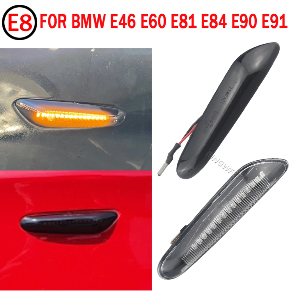 

2 динамических фонаря, боковой маркер для BMW E60, E61, E90, E91, E87, E81, E83, E84, E88, E92, E93, E82, E46, 1, 3, 5, серии x1, x3, 2004, 2010