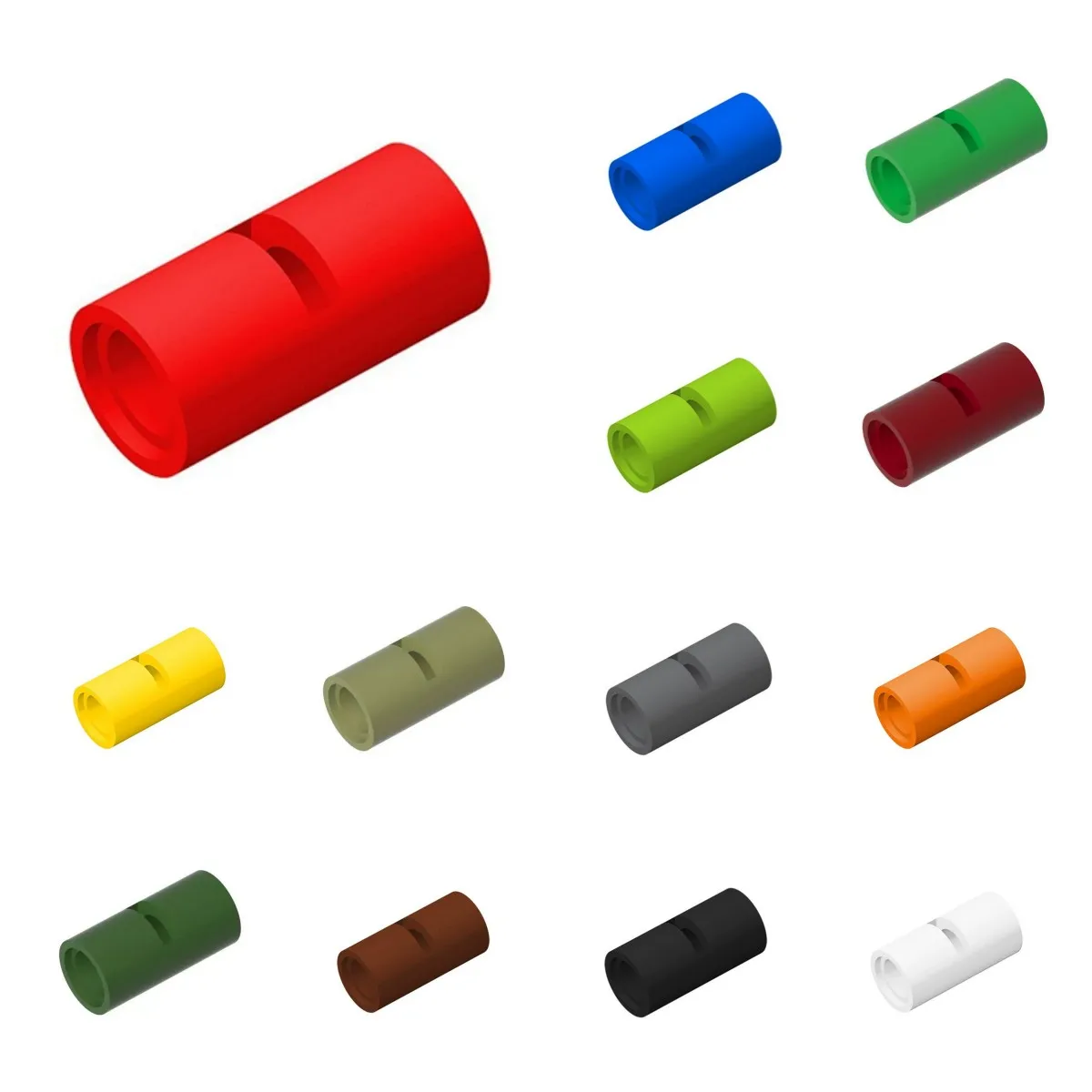 50pcs 62462 75535 Pin Connector Round 2L with Slot Pin Joiner Round Building Block Toy Compatible Accessories DIY MOC High-tech