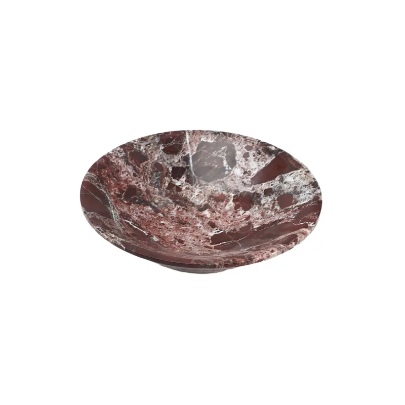 

Minimalist wabi sandy wind natural marble round fruit plate storage plate coffee table living room hotel soft home decoration