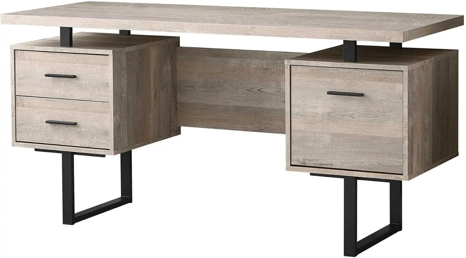 Monarch Specialties Computer Desk With Drawers - Contemporary Style - Home & Office Computer Desk With Metal Legs - 60