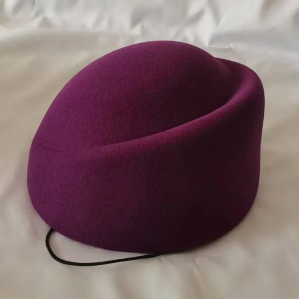 Warm Felt Fabric Beret Versatile Design Elegant Style Pillbox Hat Classic All-match Airline Stewardess Caps Autumn Season