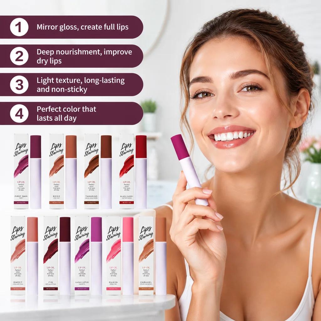 Mirror Moisturizing Gloss Jelly Lip Oil Series Color-Rich Nourishes Lip Skin Shows Moisturizing Luster Jelly Long-Lasting Effect