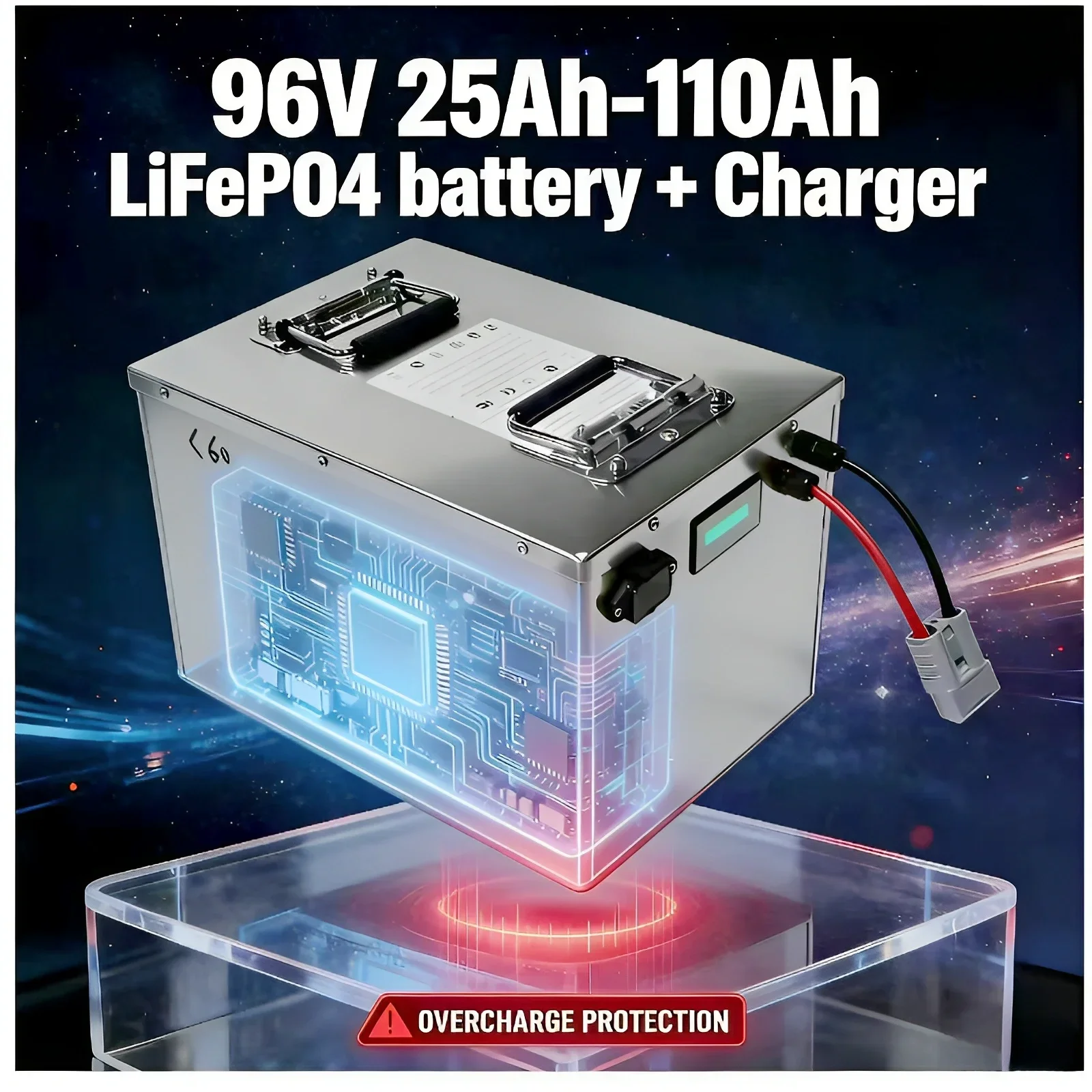 Motorcycle Performance Boost: 96V 25-110Ah LiFePO4 Battery Pack (32S) | BMS Protected for E-Motorcycles