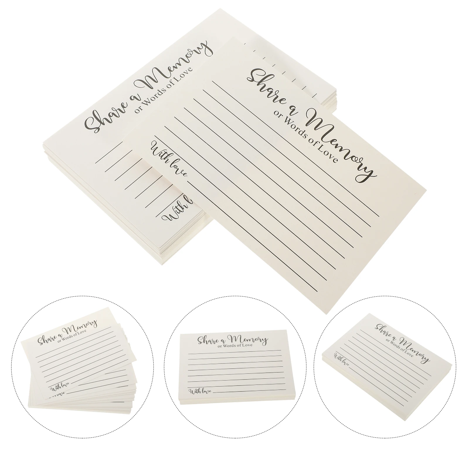 

50 Sheets Envelope Cards Memory Cards Small Guestbook Bereavement Gift Loved One Chic Memorial Celebration Accessories Thick