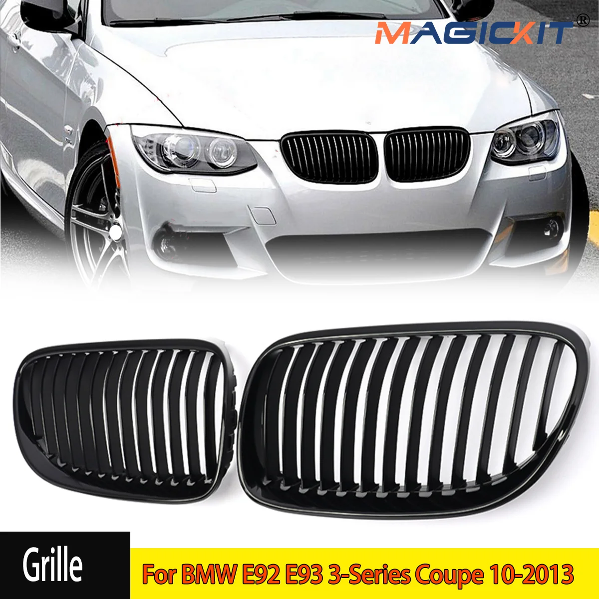 Car Gloss Black Kidney Grille For BMW E92 E93 3-Series 2D 2010-2013 Facelift 2010-2013 Auto Racing Grills CAR Accessories