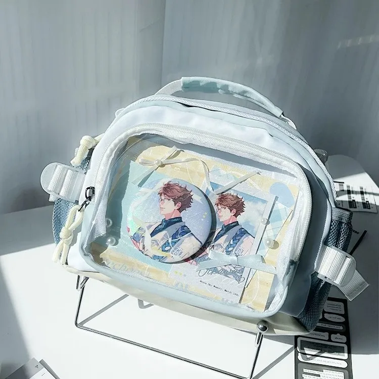 حقيبة Ita لعرض بضائع الرسوم المتحركة، حقيبة كروس شفافة لطيفة للاستخدام اليومي، حقيبة ItaBag متعددة الاستخدامات تحت عنوان الحرم الجامعي للفتيات