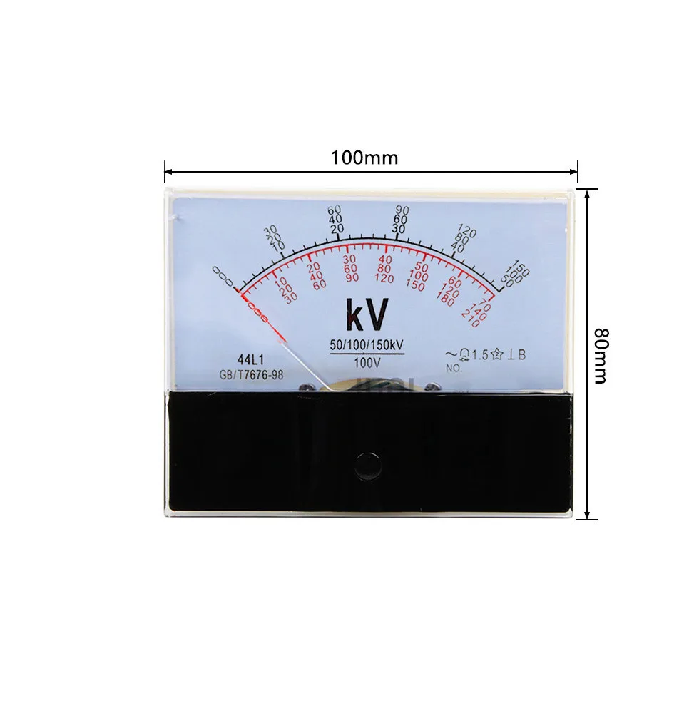 44l1 100V input analog AC voltmeter high voltage meter 3KV 6kV 10kV 20kV 50kV 70kv 100kV cannot directly use 80 * 100mm multi ra