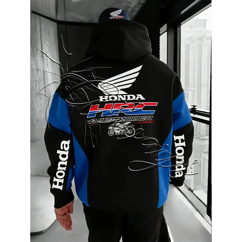 

Осень/зима 2026, новинка Honda Racing, специальный дизайн, модная мотоциклетная одежда, толстовка с капюшоном, мужская мото, спортивная толстовка для бездорожья