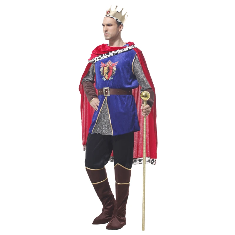 King Clothes Halloween Costumes For Adults Children Cosplay Suit Outfits with Crown Stage Performance Party Dress Up - view 6