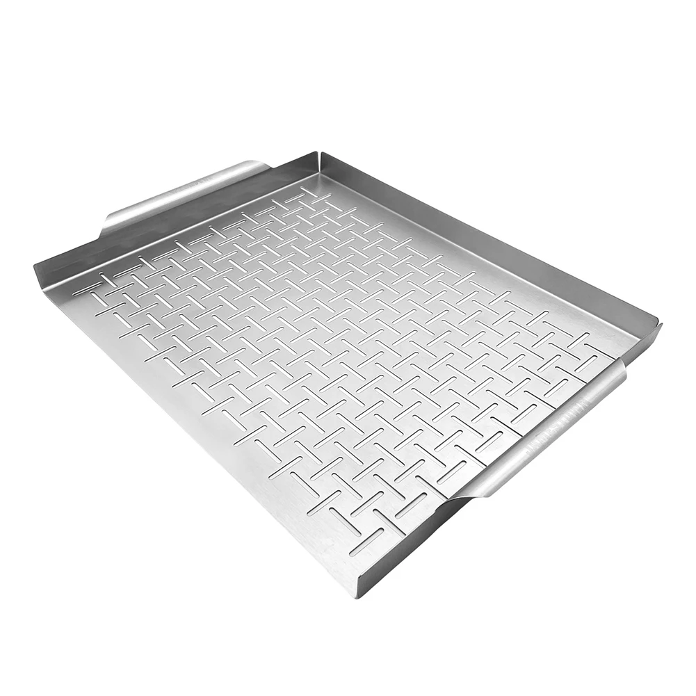 

Прямоугольные корзины для гриля из нержавеющей стали с надежными ручками, идеально подходящие для семейных встреч и приготовления пищи на открытом воздухе