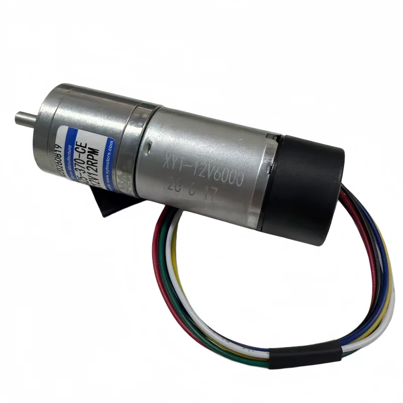 Encoder DC deceleration motor JGA25-370 low noise 6V 12V 24V with dust-proof cover