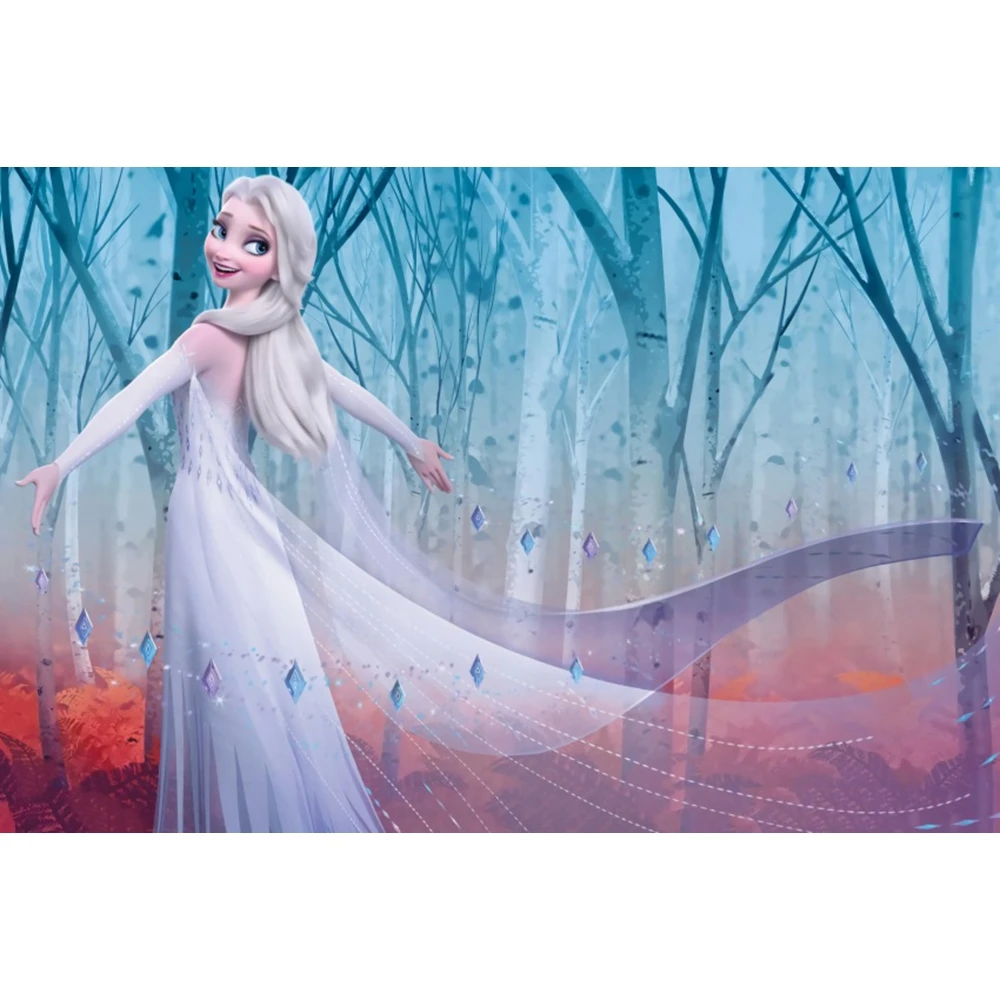 Disney Frozen Princess Anna Elsa Girl Birthday Party Decoration Background Photography  Baby Photo Photography Studio Supplies