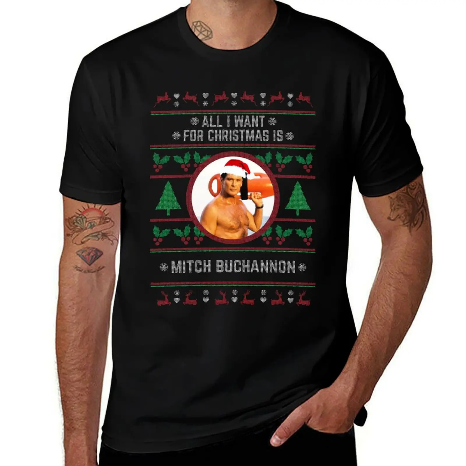 

All I want for Christmas is Mitch Buchannon T-Shirt man graphic t shirt man t shirt heavy cotton man t shirt cotton T-shirt