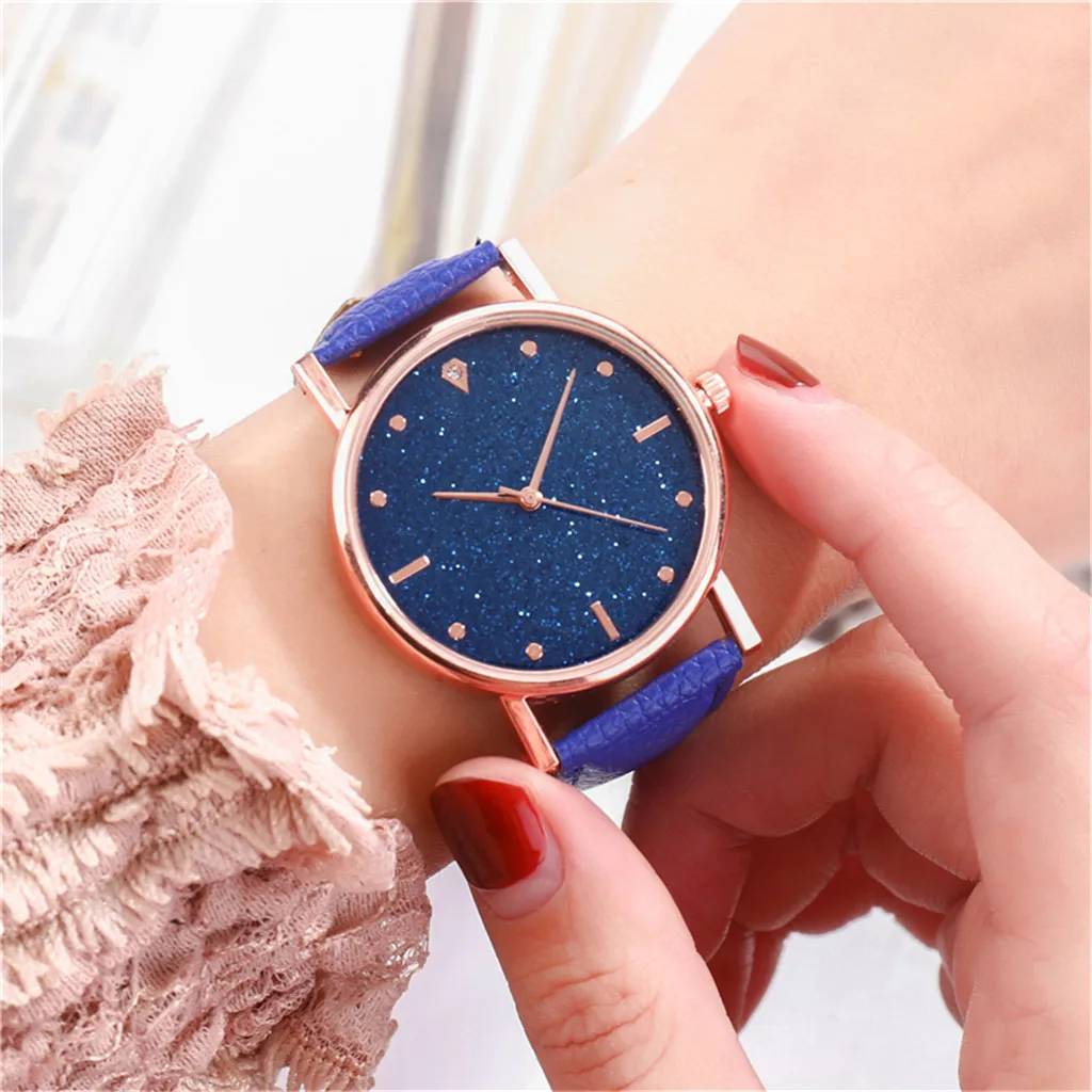 Reloj de cuarzo con correa de cuero para mujer, pulsera Digital elegante, a la moda