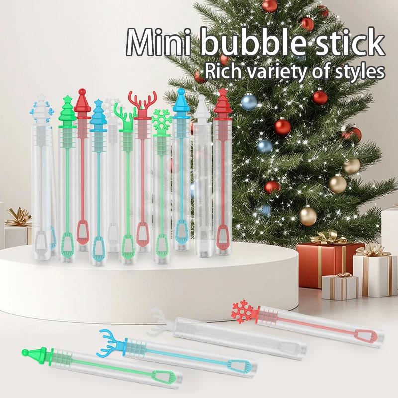 Série de noël Mini bâton à bulles jouet pour enfants en plein air jouet à bulles bâton à bulles Portable avec eau à bulles