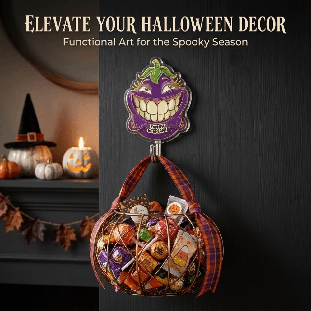 No Drill Halloween Hooks Strong Sticky Backing Traceless Sticky Sticky Hooks Vivid Printing Lightweight Sturdy Plastic