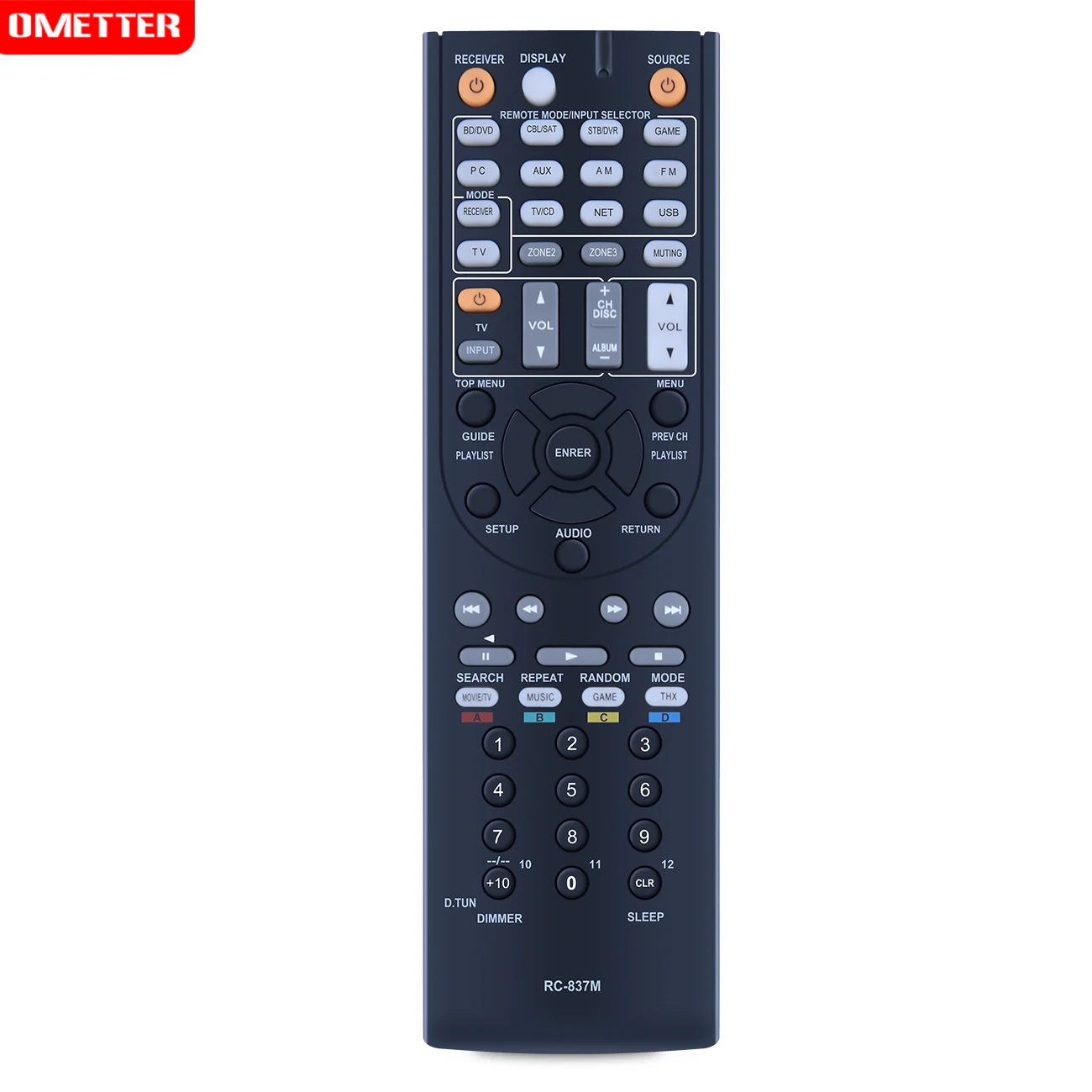 RC-837M RC-834M 836M RC-866M 884M RC-865M Remote Control for Onkyo AV Receiver TX-NR414 HT-S6500 R494 S5800 S7805 NR818 NR535