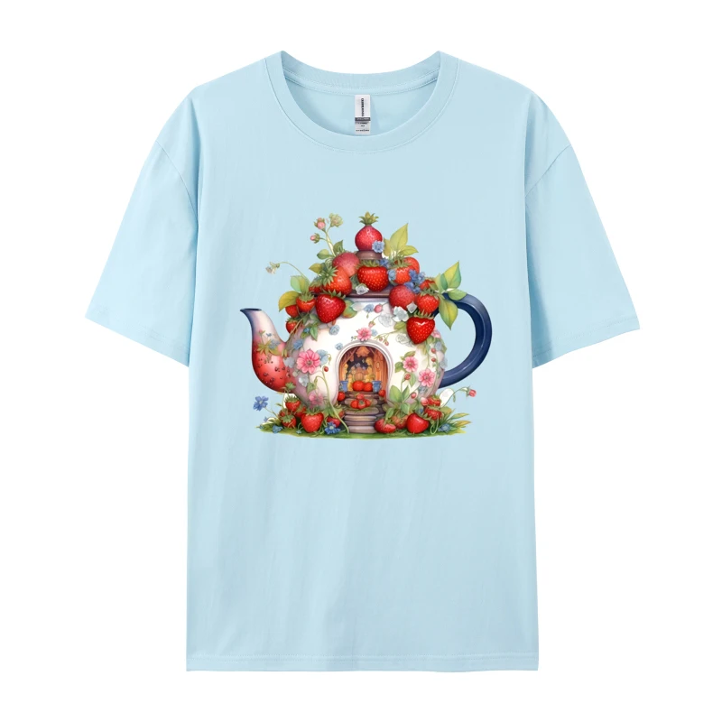 Set di teiere Unisex alla fragola t-shirt per principianti stampa Fashion Home Party magliette e magliette personalizzate maglietta divertente grafica