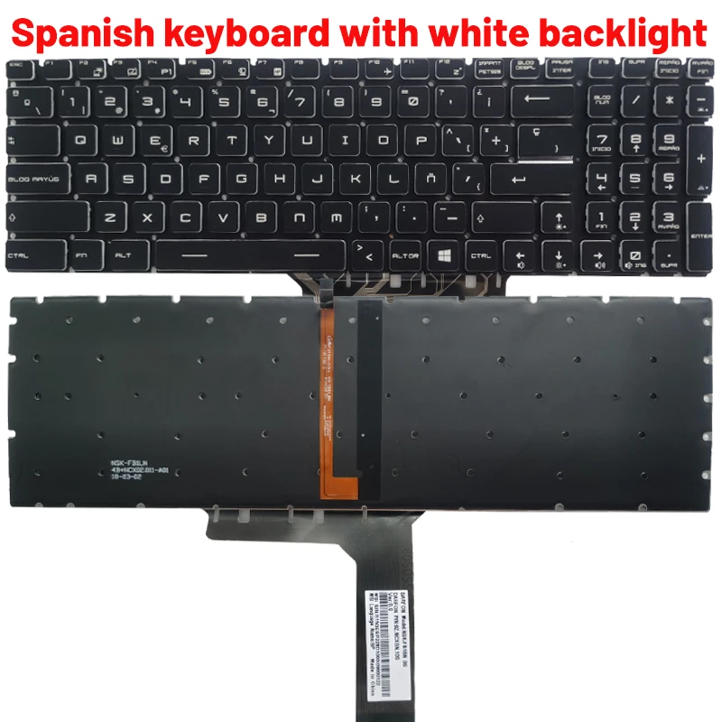 Imagem -05 - Teclado do Portátil Russo us uk Espanhol para Msi Gp63 8re 8rf Ms16p3 Ms-16p5 Ms-16k4 Ms-16k3 Ms-17b1 Ms-17b4 Ms-17b3 Ms-13f1 Novo