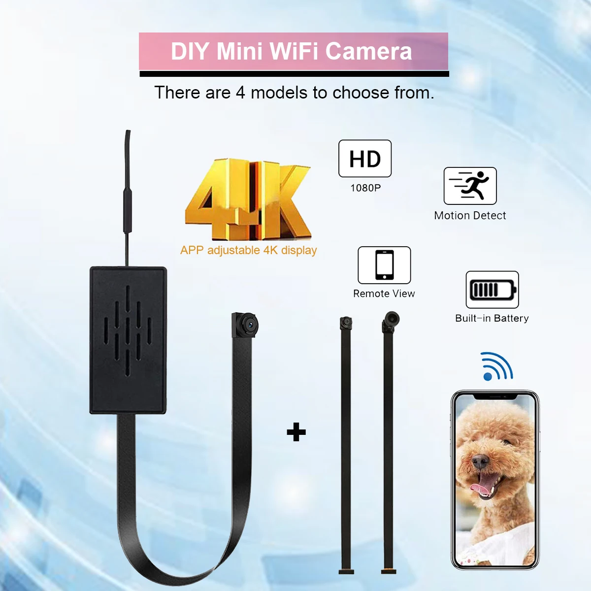 Маленькая беспроводная камера 4K DIY Wi-Fi 2
