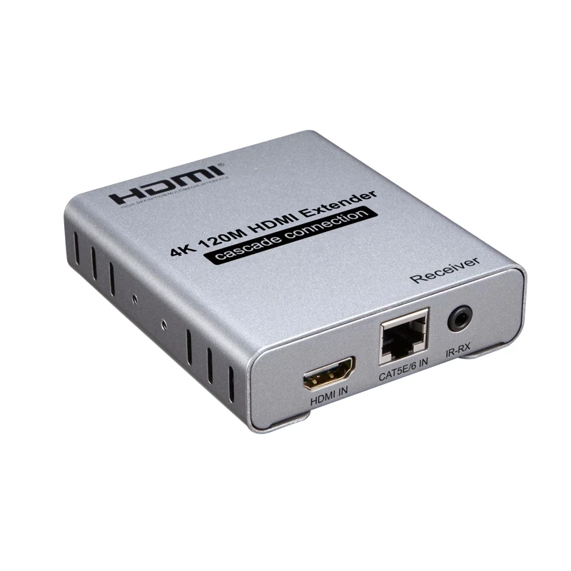 4K 120M HDMI Extender over Cat5e/6 RJ45 Ethernet Cable Support Cascade Connection HDMI Splitter Extension Video Audio Transmitte