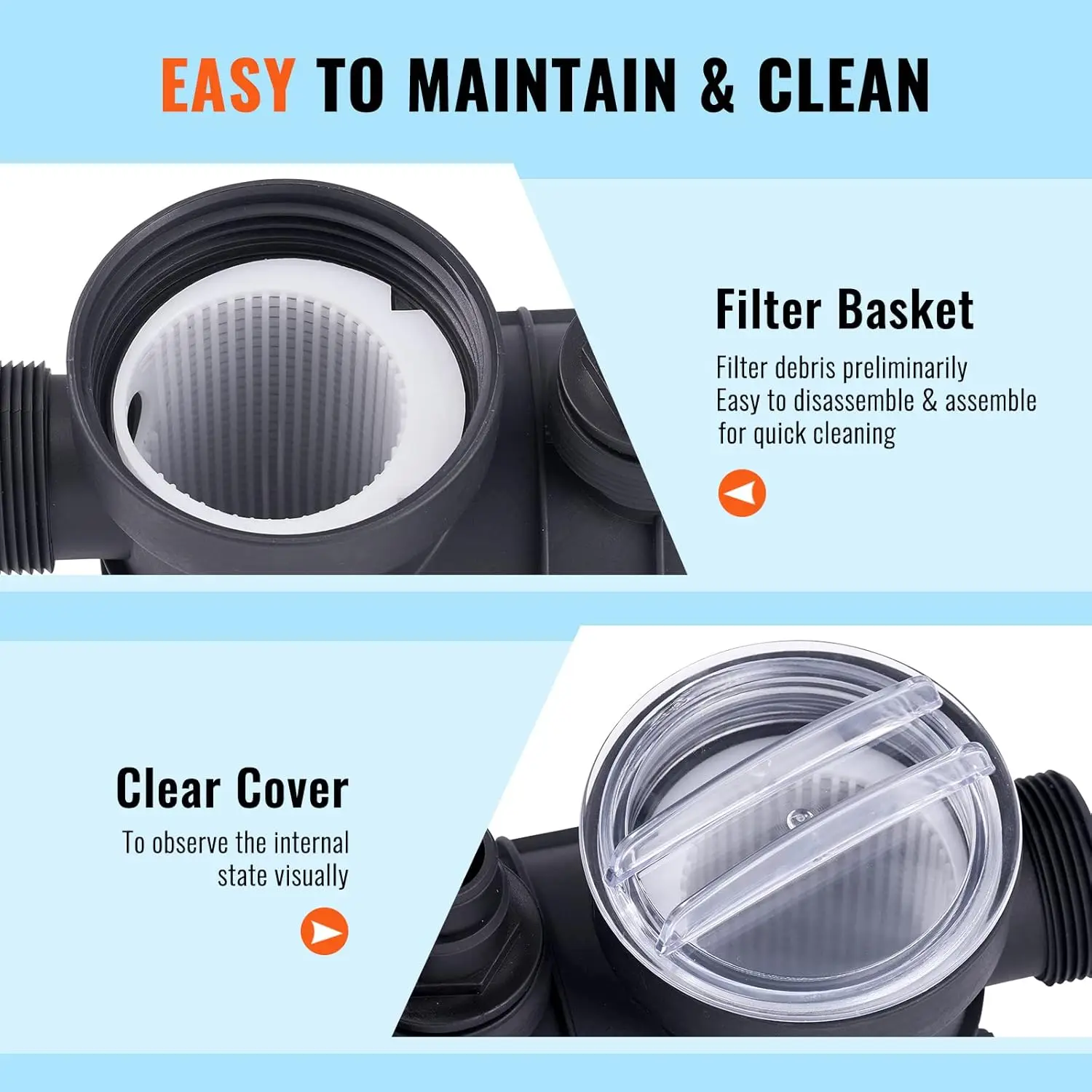 مضخة فلتر رمل 12 بوصة لأعلى الأرض، مؤقت مبرمج رقمي، 3000 جيجا في الساعة، نظام مضخات حمام السباحة 1/2 حصان ومجموعة مرشحات #5