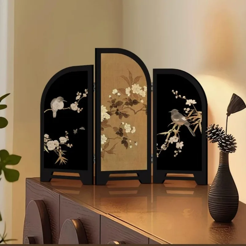 Vintage Chinese Style Desktop Screen Ornament High End Home Decor For Living Room TV Stand Console Table Tea Table