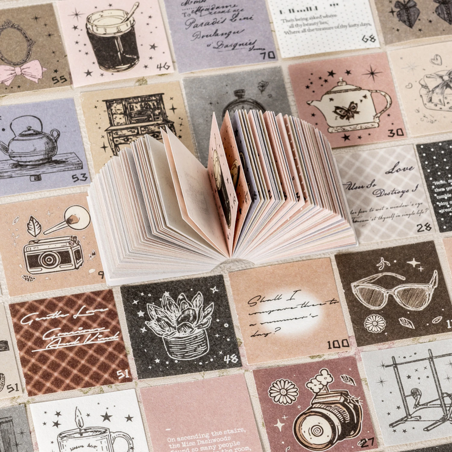 100sheets Exquisite Girl's 100 Day Series Creative Life Message Memo Planner Handbook DIY Scrapbook Aesthetic Craft Paper