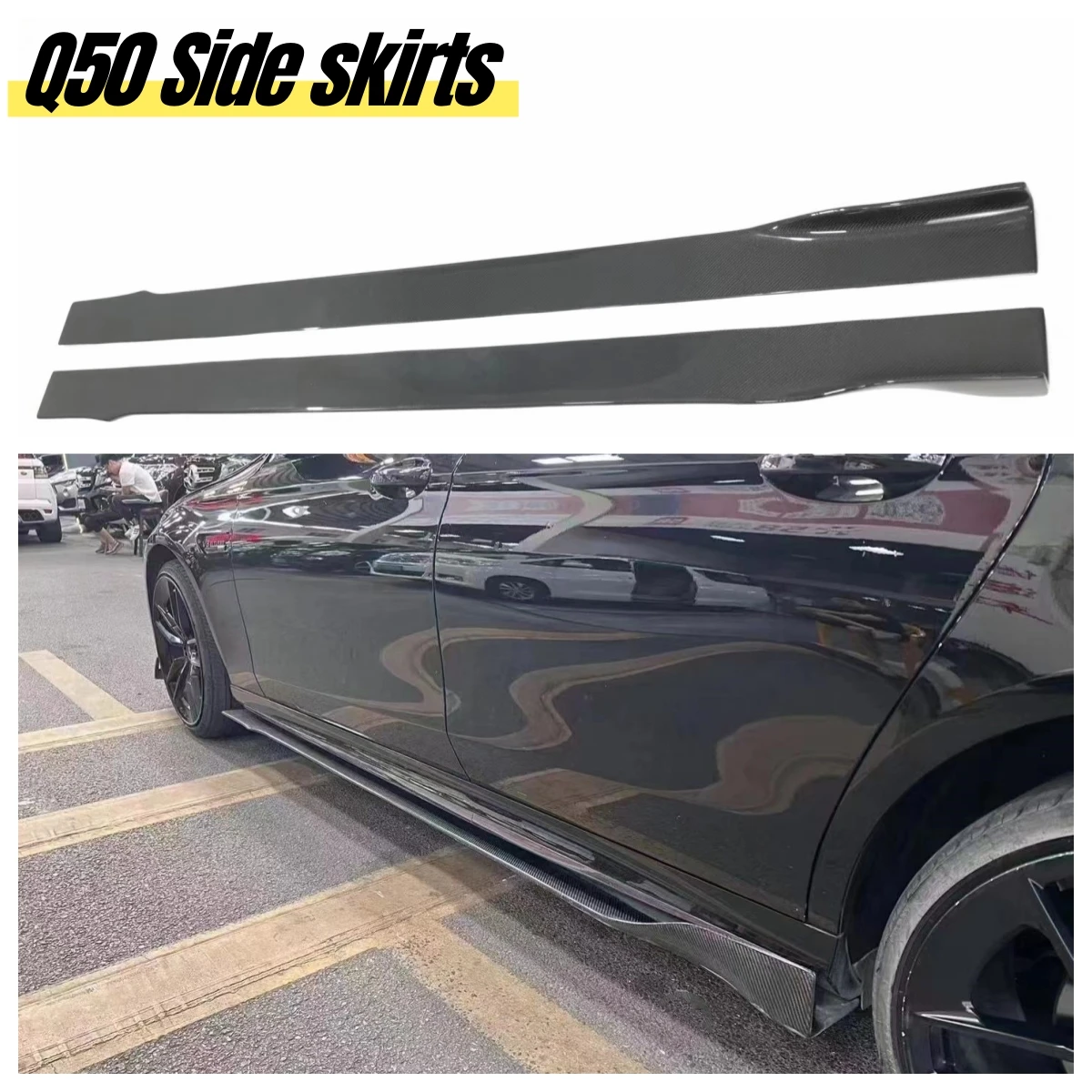 

MRD Carbon Side Skirts for Infiniti Q50 Real Carbon Fiber Universal Version