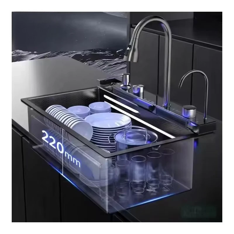 Picture 4: Flying Rain Waterfall  Dishwasher Basin Stainless Steel with Pull Out Tap Kitchen Sink Modern Sinks Sink Kitchen