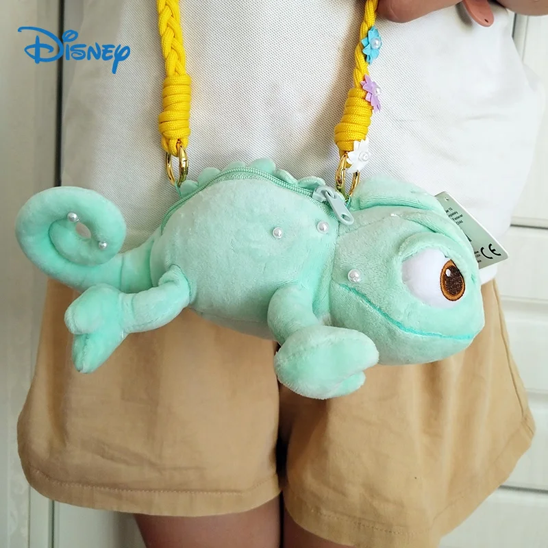 Kawaii dibujos animados Disney enredados Pascal juguetes de peluche lindo moda camaleón relleno Animal monedero para niñas niños regalos de cumpleaños