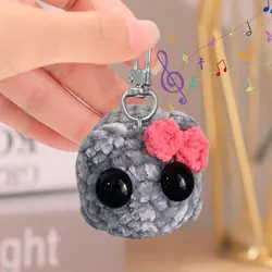 Sad Hamster Toy Keyring For Tiktok MEME Sad Hamster Plush Toy Handmade Cute Sad Hamster Knitting Doll with Sound