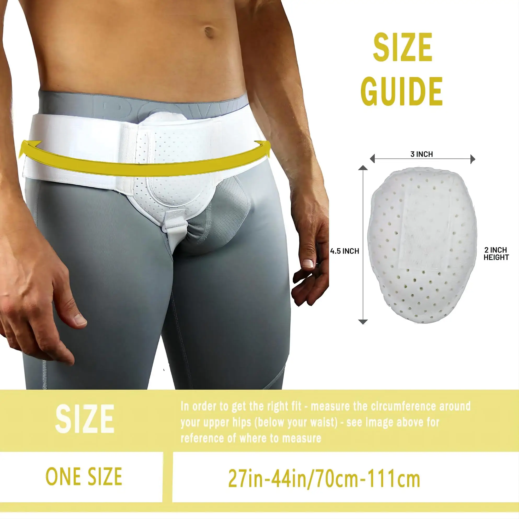 Protector de Hernia ajustable para hombres, cinturón de Hernia Inguinal, lado izquierdo o derecho, poscirugía, braguero de soporte, ingle, correa de