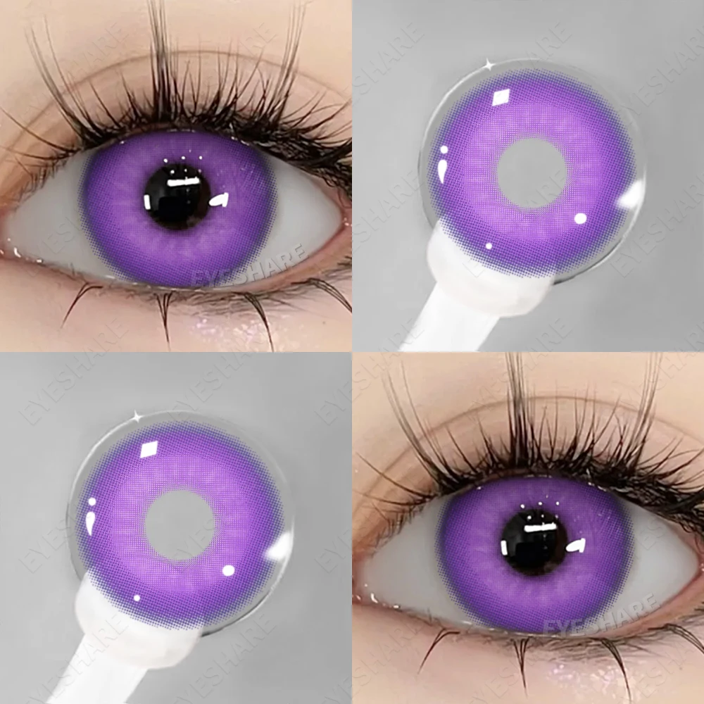 EYESHARE 1pair Colored Contact Lenses For Eyes Cosplay Red Eye Lenses Blue Pupils Lens Purple Lenses Yearly Colorful Lens Eye