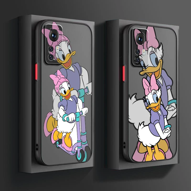 The Donald Duck And Miss Daisy Frosted Translucent For Xiaomi Mi 13 12 12T 11T 11 11i 10T 10 9T Pro Lite Ultra 5G Matte