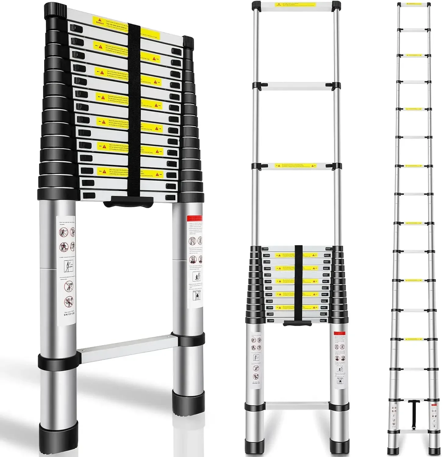 Ladder 20.3FT, Telescopic Extension Ladder, Aluminum Alloy Folding Ladder Portable Multi-Purpose for Indoor Outdoor Work, Heavy