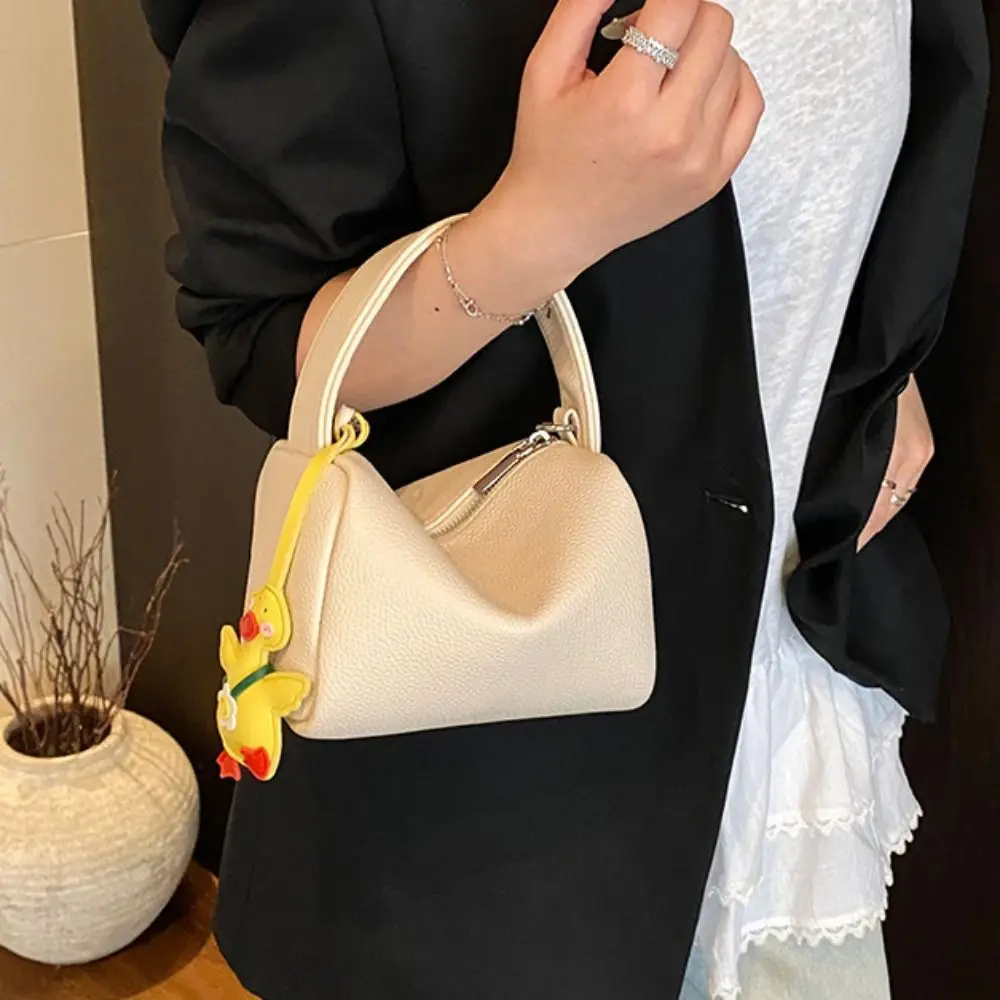 

Fashion Soild Color Pillow Handbag Luxury with Pendant Boston Crossbody Bag Zipper Versatile Women Clutch Purse Girls