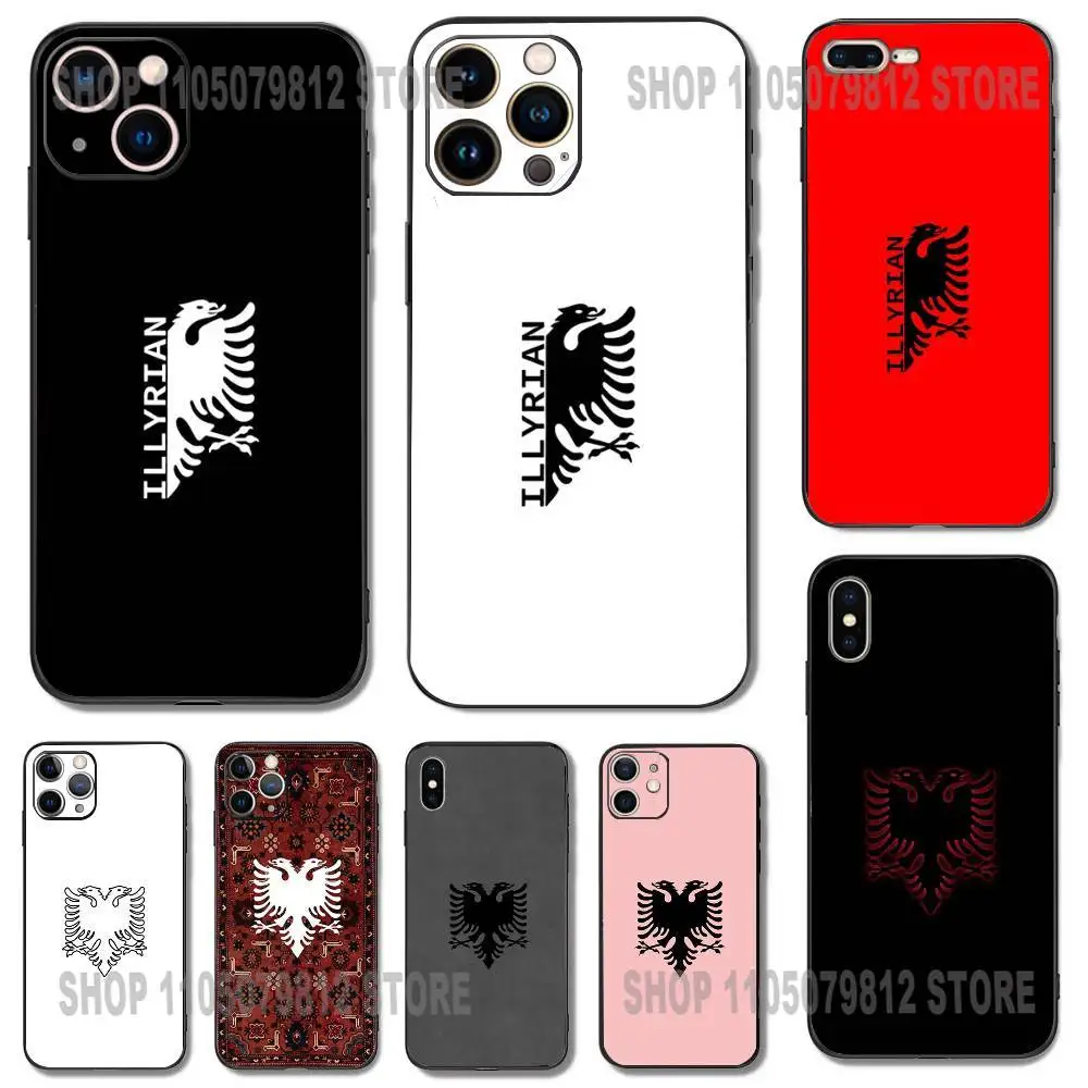 

Albania Flag Passport Illyrian Eagle Phone Case For iPhone 17 16,15,14,13,12,11,Pro,XS,Max,XR,Plus,Mini Silicone Shockproof