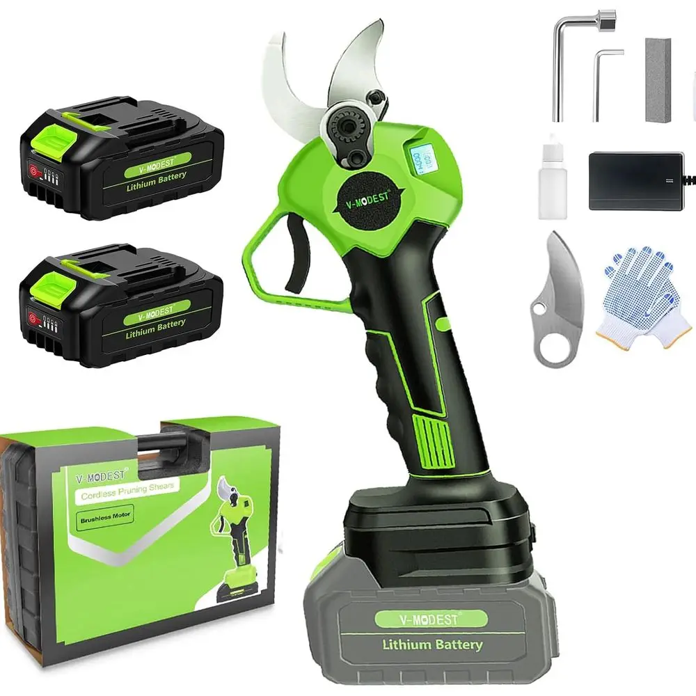 

Беспроводные электрические секаторы, секаторы диаметром 1,6 дюйма с батарейным питанием и ЖК-дисплеем, бесщеточный двигатель мощностью 900 Вт, аккумуляторные Pr