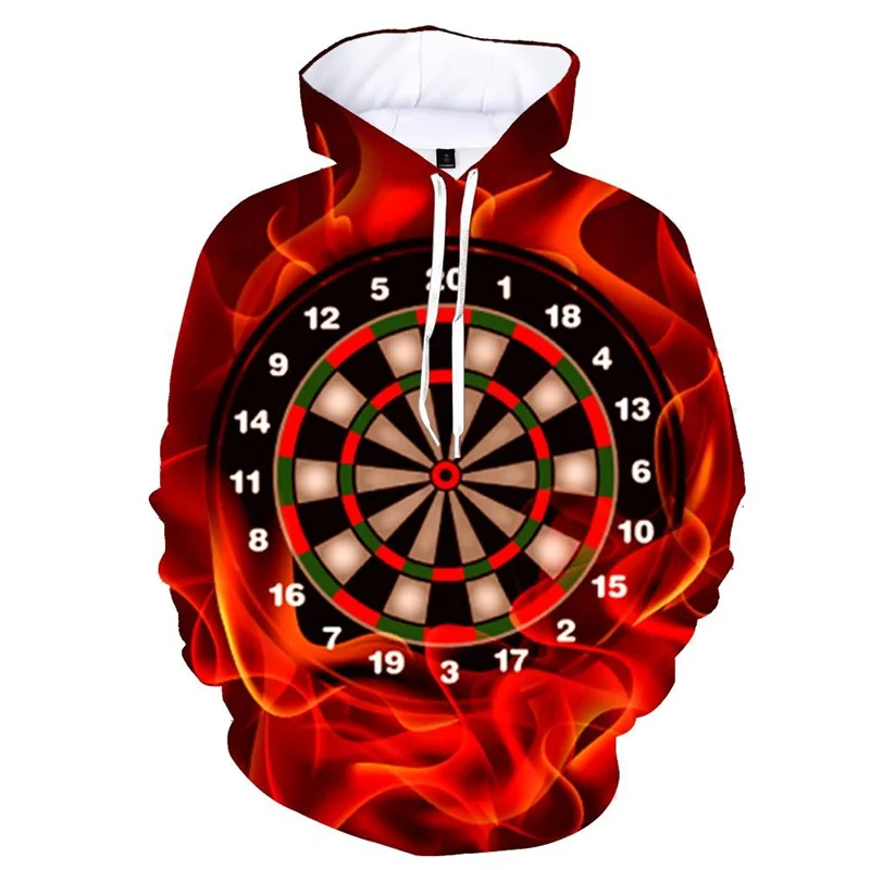 

Men's 3D Print Darting Sports Hoodies Fashion Cool Dart Club Member Long Sleeve Hooded Tops Outdoor Loose Casual Unisex Clothing