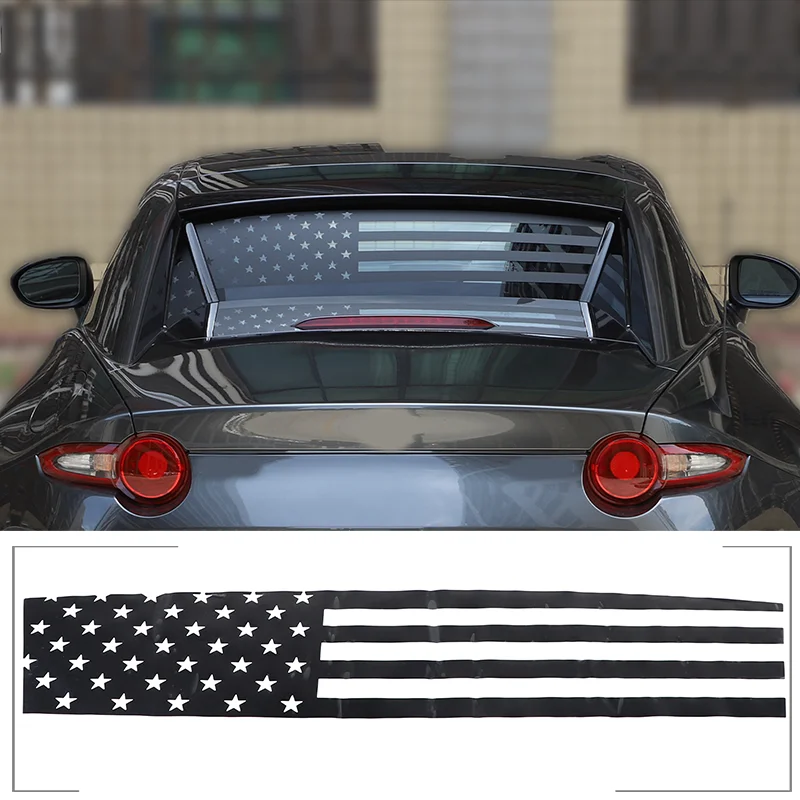 

Polyethylene Sticker for Mazda MX-5 (Coupé Version ) 2016 - 2023 Car Rear Window American Flag Sticker