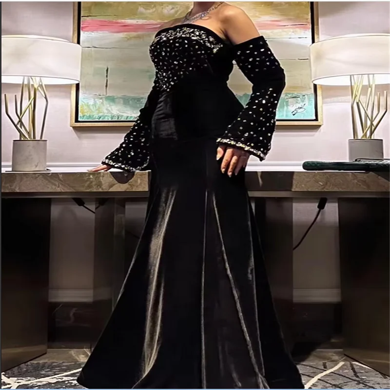 Black Mermaid Evening Dress