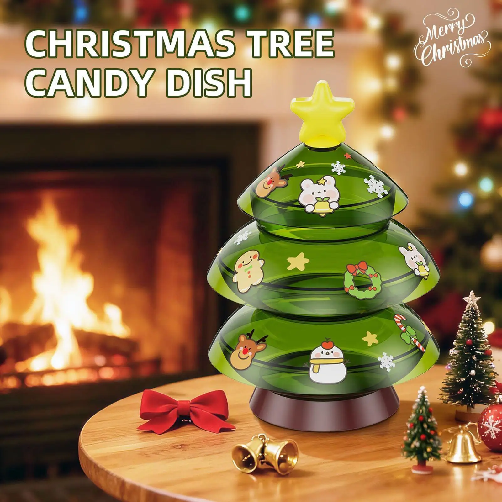 

Коробка для закусок, трехслойный контейнер в форме рождественской елки, рождественские сервировочные блюда для праздничной вечеринки, домашние сладости, фрукты, орехи