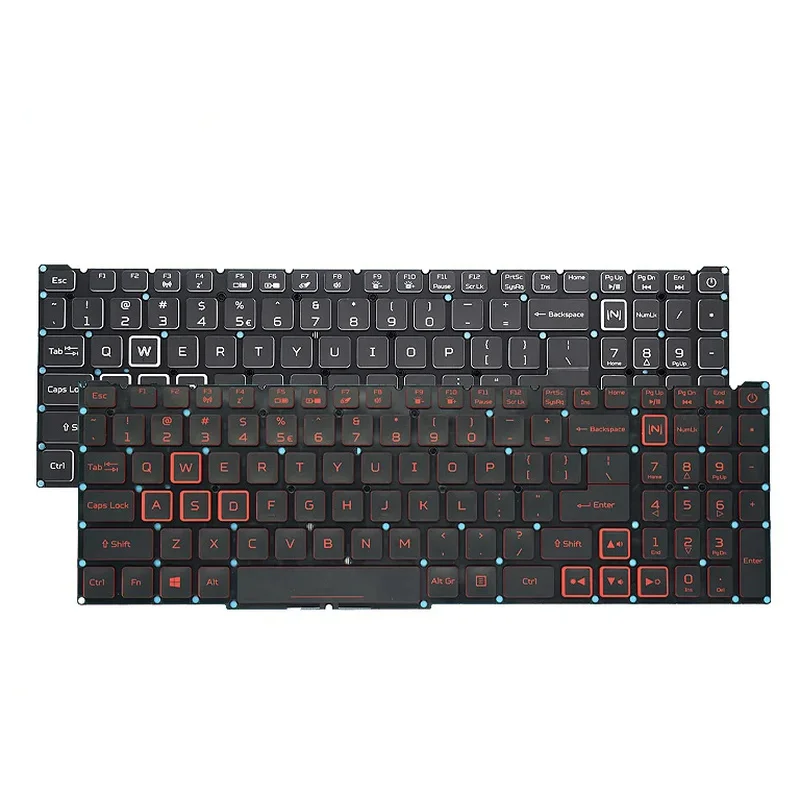 Spanish PT-BR Brazil Russian Keyboard For Acer Nitro 5 N18C3 N18C4 AN515-54 43 44 AN517-51 AN517-52 Gaming Laptop Red Backlight