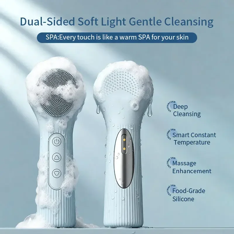 

Handheld Silicone Ultrasonic Facial Cleansing Brush | Waterproof Deep-Clean Skin Care Tool